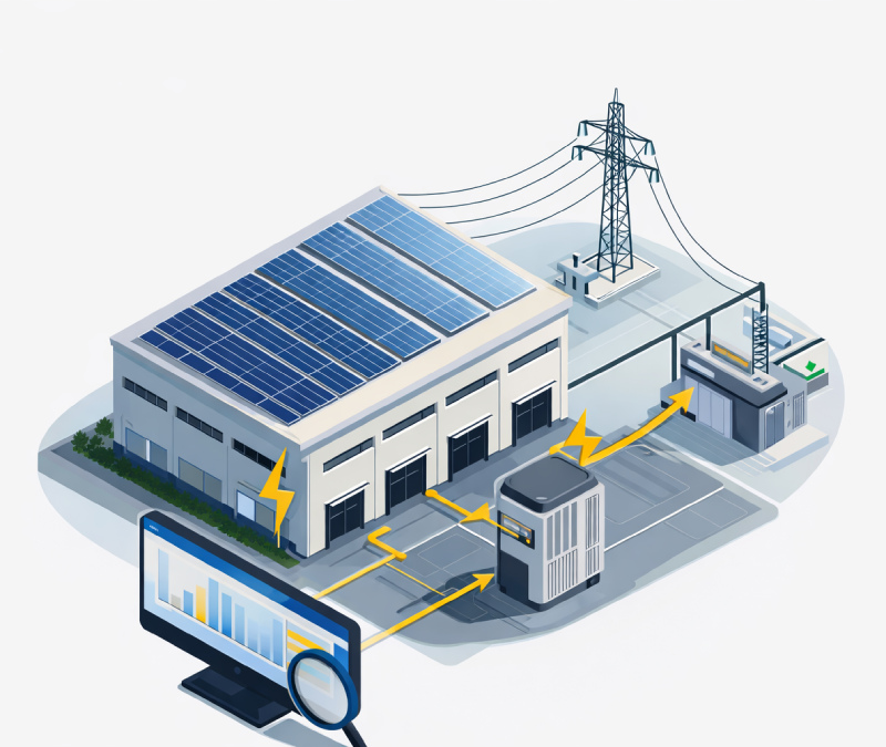 แผนภาพการทำงานของระบบโซล่าเซลล์โรงงาน